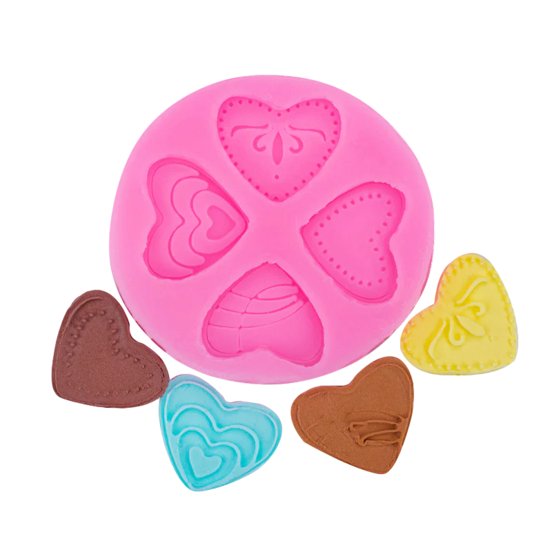 Hot Pink The Clay Studio Heart Silicone Mould for Polymer Clay and Resin 5.5x0.5cm Resin Craft Moulds