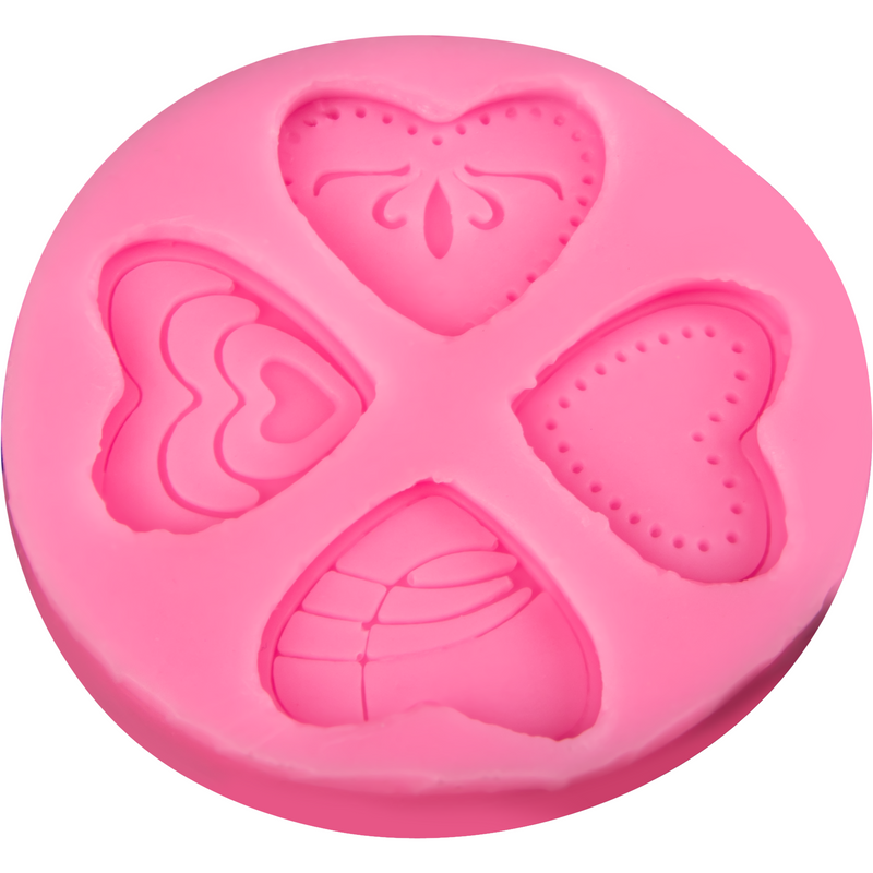 Hot Pink The Clay Studio Heart Silicone Mould for Polymer Clay and Resin 5.5x0.5cm Resin Craft Moulds