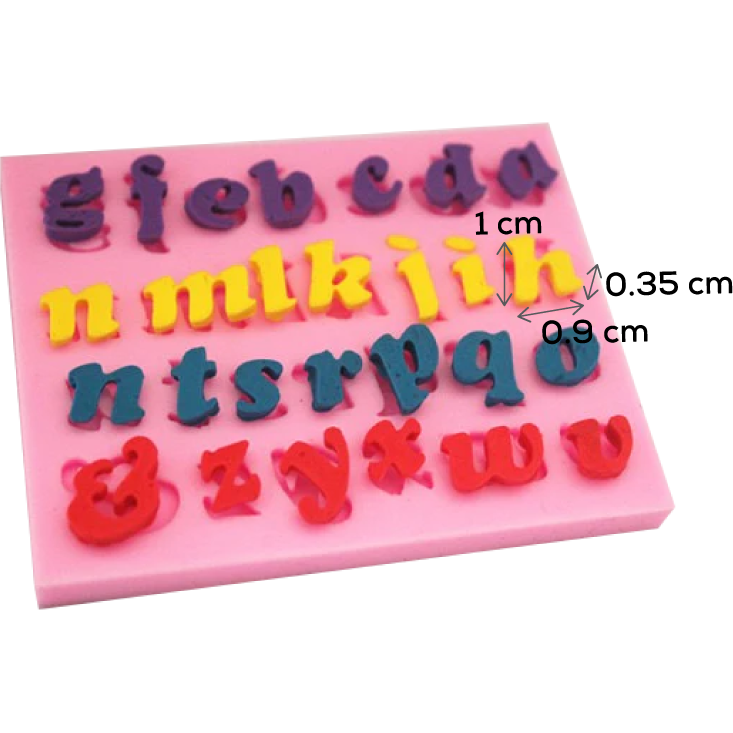 Light Pink The Clay Studio Lower Case Letters Silicone Mould for Polymer Clay and Resin 7.7x6.1x0.5cm Moulds