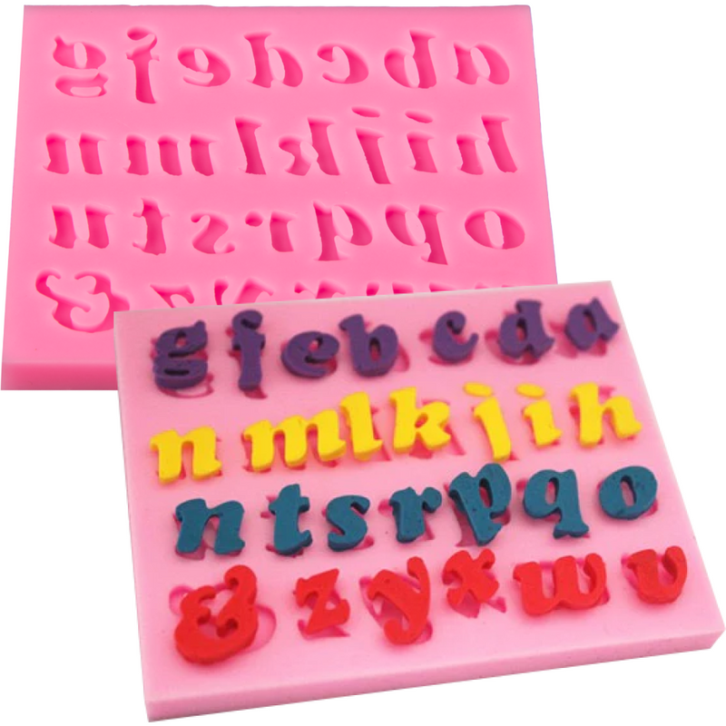 Hot Pink The Clay Studio Lower Case Letters Silicone Mould for Polymer Clay and Resin 7.7x6.1x0.5cm Moulds