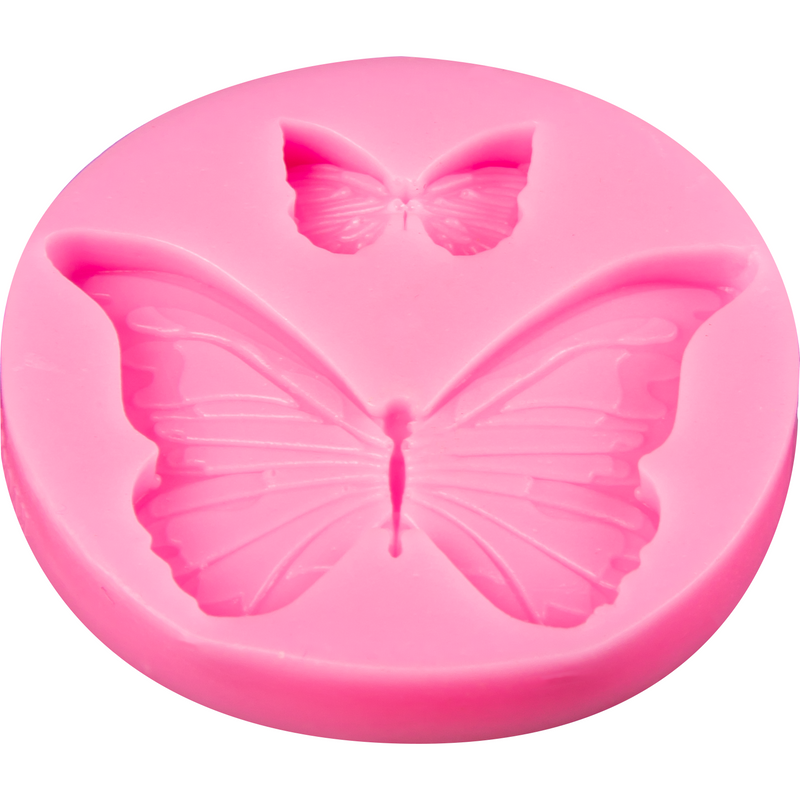 Light Pink Clay Studio 2 Butterflies Silicone Mould for Polymer Clay and Resin 5.5x0.8cm Moulds