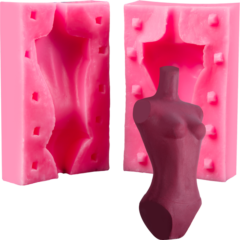 Pale Violet Red The Clay Studio Body Silicone Mould for Polymer Clay and Resin   9x5.5x4cm Resin Craft Moulds