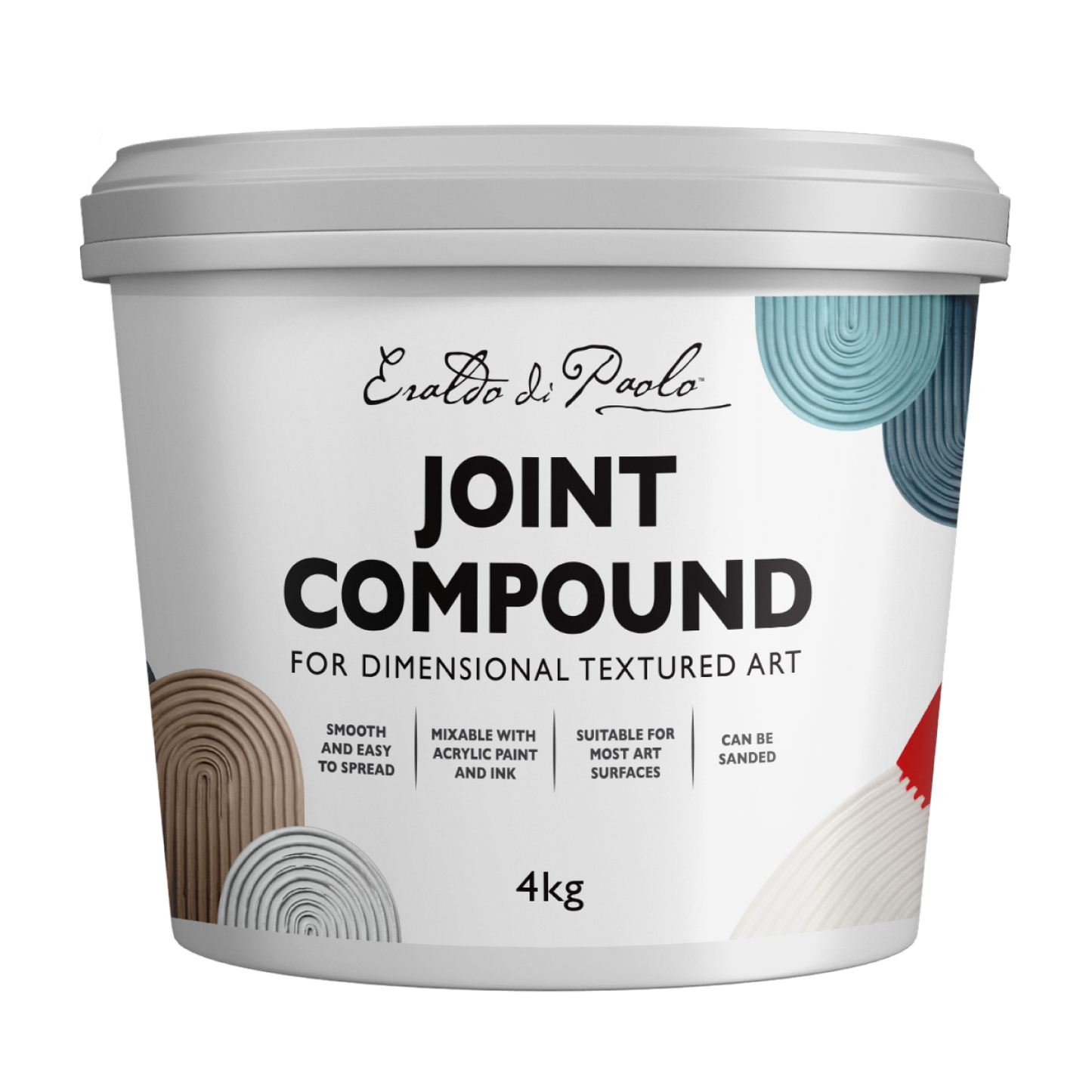 Light Gray Eraldo di Paolo Joint Compound for Textured Art 4kg Mediums