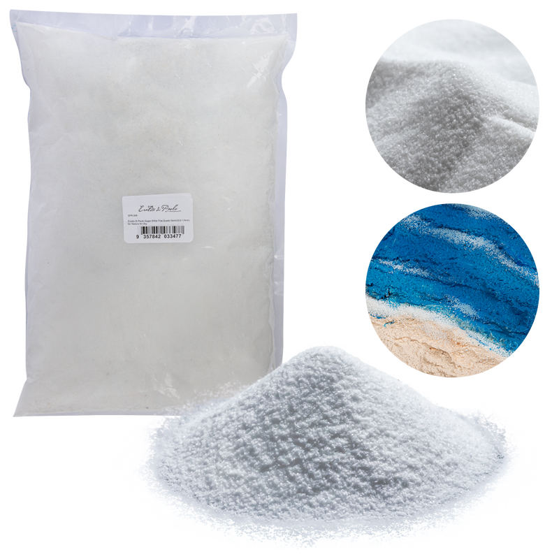 Light Gray Eraldo Di Paolo Sugar White Fine Quartz Sand (0.5-1.0mm) for Texture Art 2kg Acrylic Paints