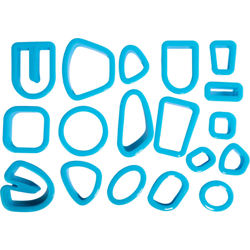 Dark Turquoise The Clay Studio Assorted Design Plastic Earring Shape Polymer Clay Cutters 18 pieces Modelling and Casting Supplies