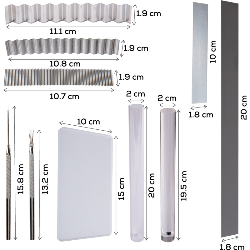 Light Gray Clay Studio Clay Rolling and Cutting Blade Starter Set 11 pieces Modelling and Casting Supplies