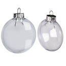 Gray Make A Merry Christmas Clear Plastic Flat Baubles 80mm 4 Pack Christmas