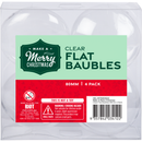 Light Gray Make A Merry Christmas Clear Plastic Flat Baubles 80mm 4 Pack Christmas