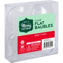 Light Gray Make A Merry Christmas Clear Plastic Flat Baubles 80mm 4 Pack Christmas