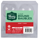 Gray Make A Merry Christmas Clear Round Baubles 83mm 4 Pack Christmas