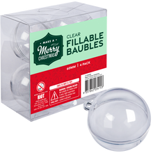 Light Gray Make A Merry Christmas Plastic Fillable Bauble 60mm 4 Pack Christmas