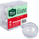 Light Gray Make A Merry Christmas Plastic Fillable Bauble 60mm 4 Pack Christmas