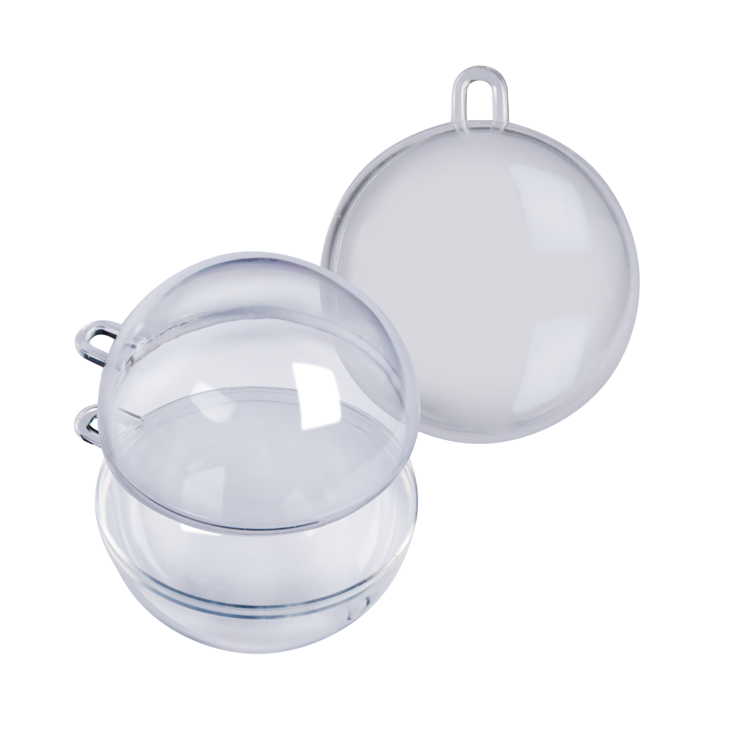 Light Gray Make A Merry Christmas Plastic Fillable Bauble 60mm 4 Pack Christmas