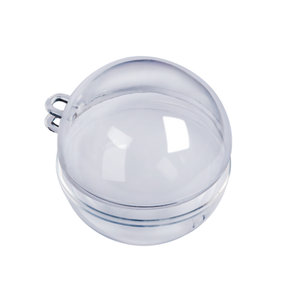 Light Gray Make A Merry Christmas Plastic Fillable Bauble 60mm 4 Pack Christmas