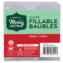 Dark Gray Make A Merry Christmas Plastic Fillable Bauble 60mm 4 Pack Christmas