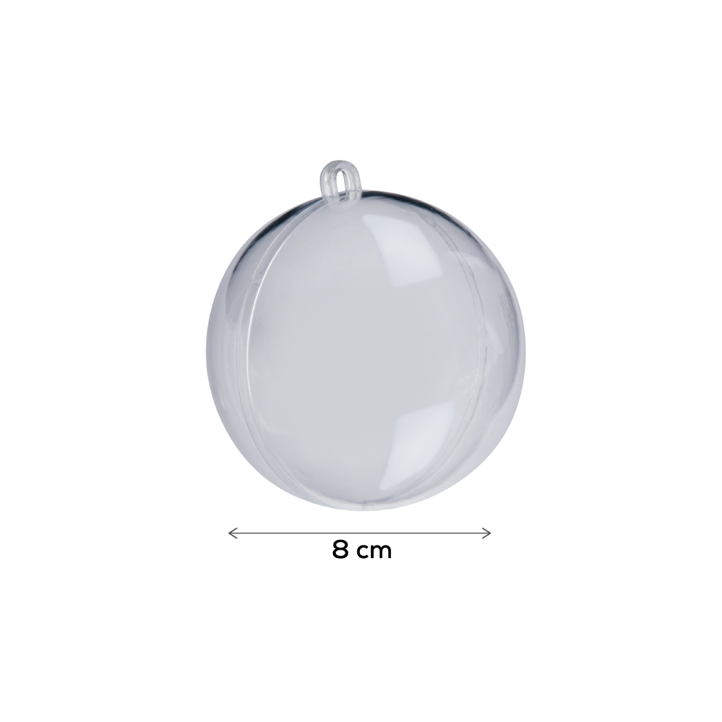 Light Gray Make A Merry Christmas Plastic Fillable Bauble 80mm 4 Pack Christmas