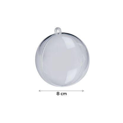 Light Gray Make A Merry Christmas Plastic Fillable Bauble 80mm 4 Pack Christmas