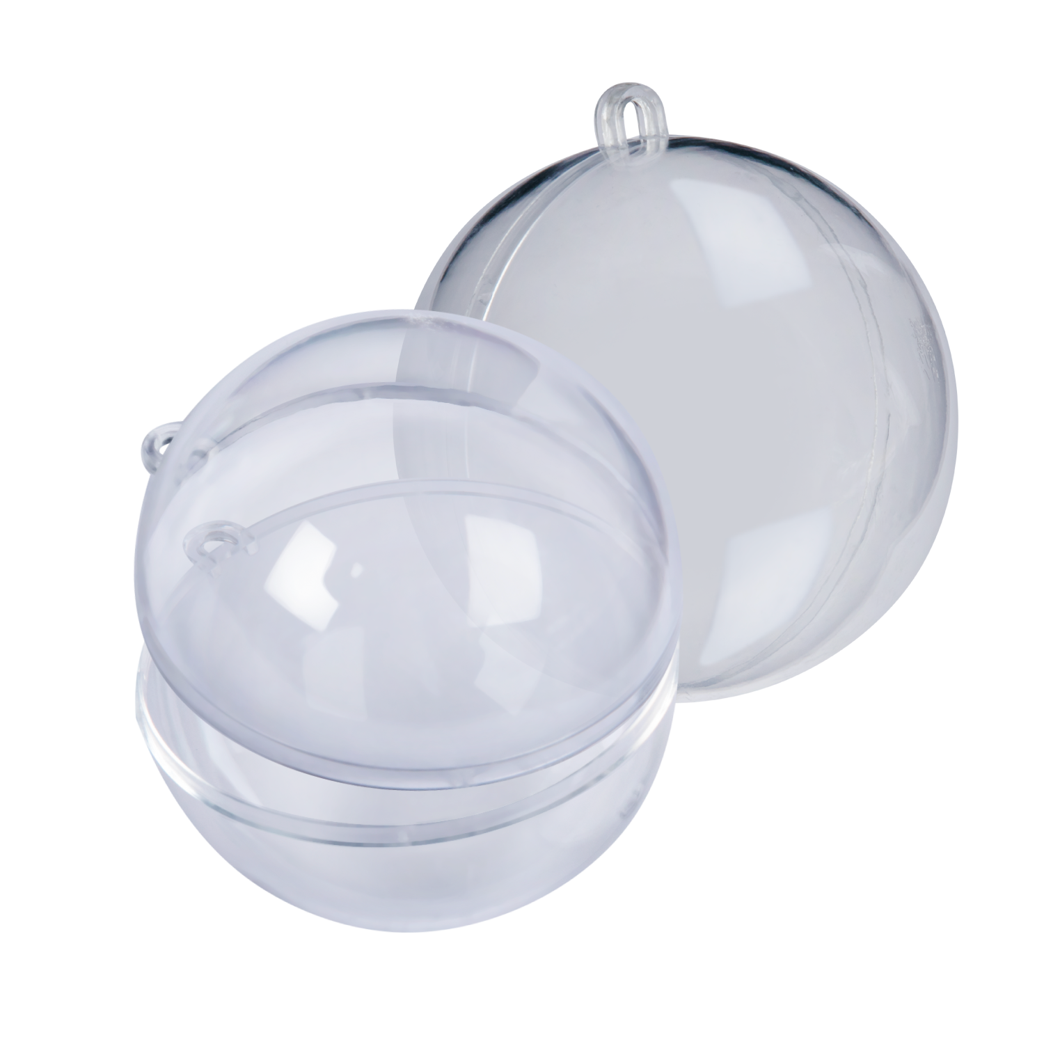 Light Gray Make A Merry Christmas Plastic Fillable Bauble 80mm 4 Pack Christmas