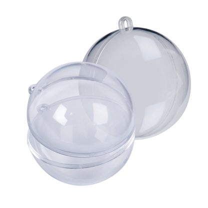 Light Gray Make A Merry Christmas Plastic Fillable Bauble 80mm 4 Pack Christmas