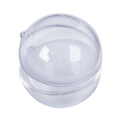 Light Gray Make A Merry Christmas Plastic Fillable Bauble 80mm 4 Pack Christmas