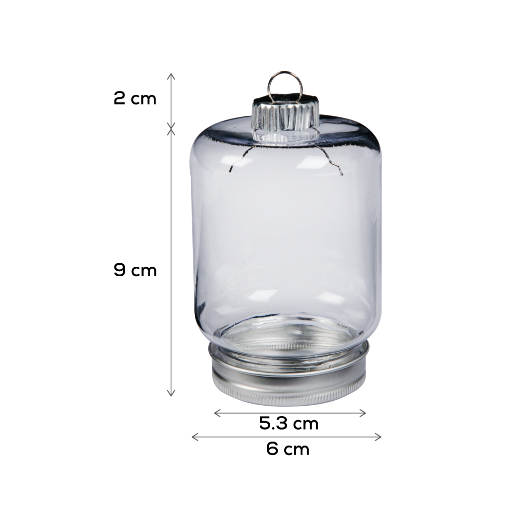 Gray Make A Merry Christmas Plastic Mason Jar Ornament 100mm 3 Pack Christmas