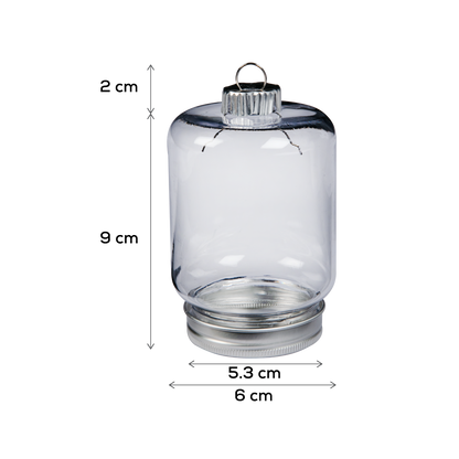 Gray Make A Merry Christmas Plastic Mason Jar Ornament 100mm 3 Pack Christmas