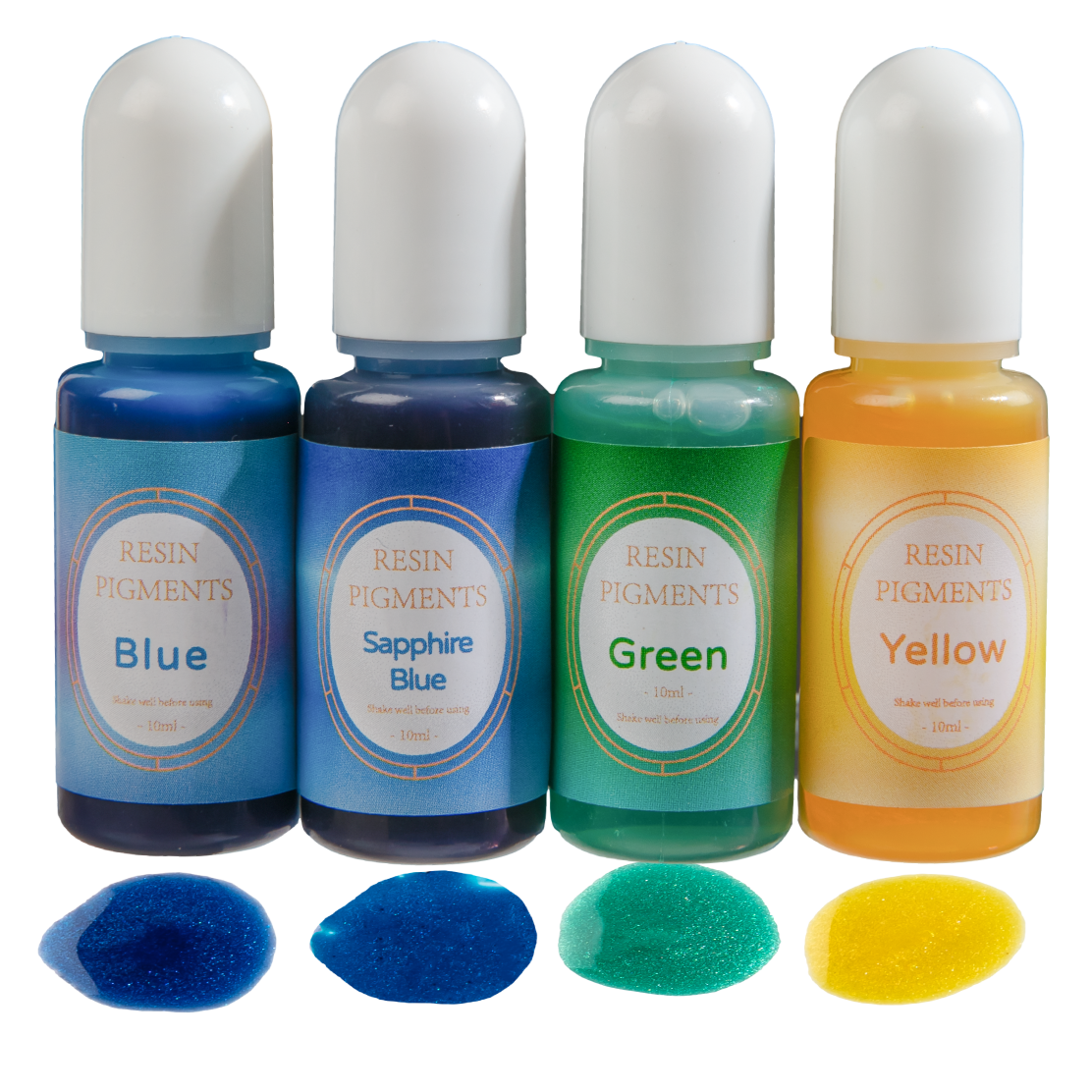 Dark Slate Gray Urban Crafter Resin Pearlescent   Dye 10ml (4 Pieces) for Epoxy Resin Sapphire, Blue, Yellow, Green Resin Dyes, Pigments & Colours