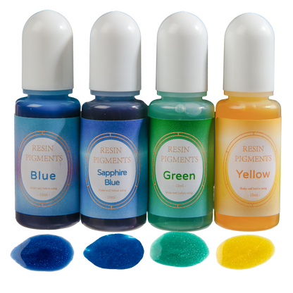 Dark Slate Gray Urban Crafter Resin Pearlescent   Dye 10ml (4 Pieces) for Epoxy Resin Sapphire, Blue, Yellow, Green Resin Dyes, Pigments & Colours
