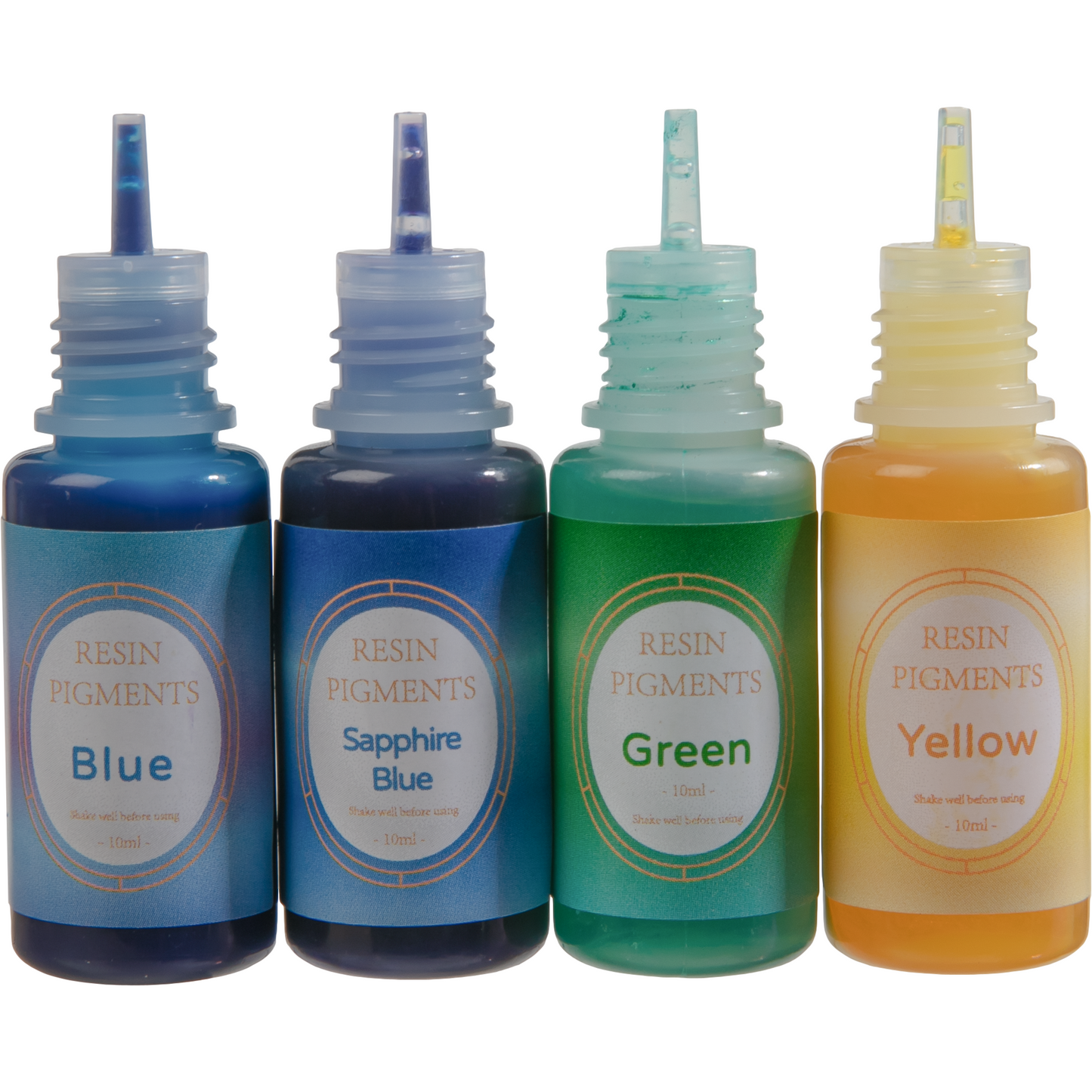 Light Slate Gray Urban Crafter Resin Pearlescent   Dye 10ml (4 Pieces) for Epoxy Resin Sapphire, Blue, Yellow, Green Resin Dyes, Pigments & Colours