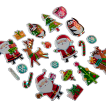 Dark Gray Art Star Christmas 3D Foil Sticker Sheets Santa and Friends 180 x 105mm - 42 Stickers Christmas