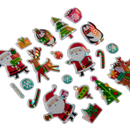 Dark Gray Art Star Christmas 3D Foil Sticker Sheets Santa and Friends 180 x 105mm - 42 Stickers Christmas
