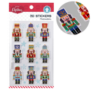 Light Gray Art Star Christmas 3D Stickers Nutcrackers 100 x190mm 9 Stickers Christmas