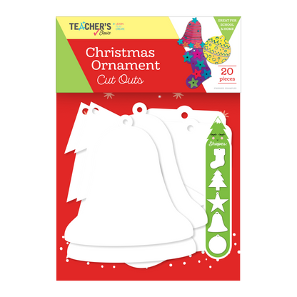 Light Goldenrod Teacher's Choice Cut Out Ornaments Asst 20Pcs - Wht Christmas
