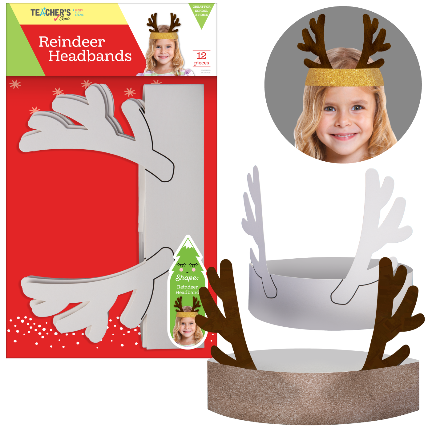 Gray Teacher's Choice Reindeer Headband 12Pk Christmas