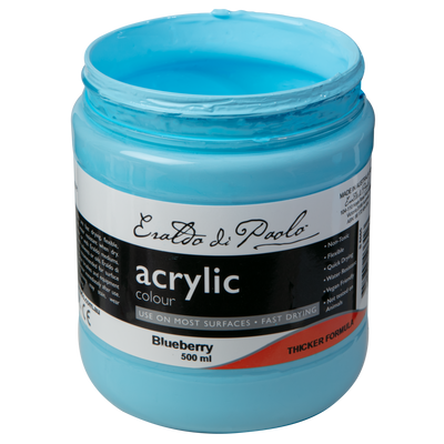 Black Eraldo di Paolo Acrylic Paint, Pastel Blueberry, 500mL Acrylic Paints