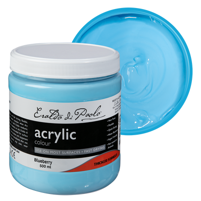 Black Eraldo di Paolo Acrylic Paint, Pastel Blueberry, 500mL Acrylic Paints