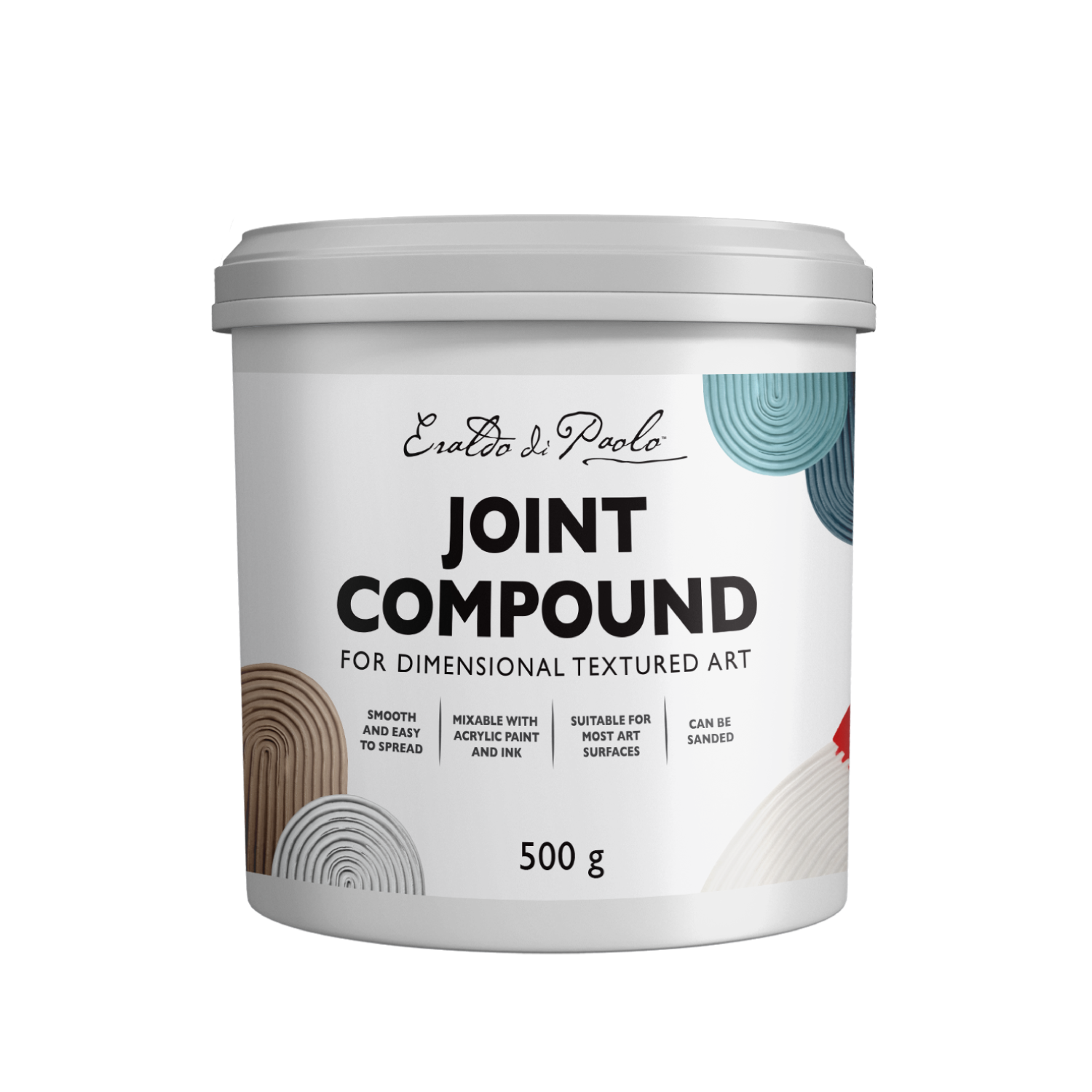 Light Gray Eraldo di Paolo Joint Compound for Textured Art 500g Mediums
