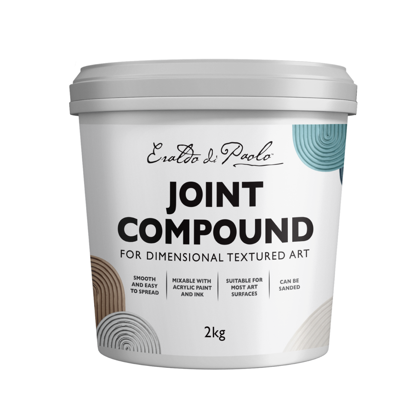 Light Gray Eraldo di Paolo Joint Compound for Textured Art 2kg Mediums