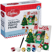 Light Gray Art Star Christmas Paint Your Own Ceramic Photo Frame Kit Kids Activites