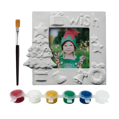 Gray Art Star Christmas Paint Your Own Ceramic Photo Frame Kit Kids Activites
