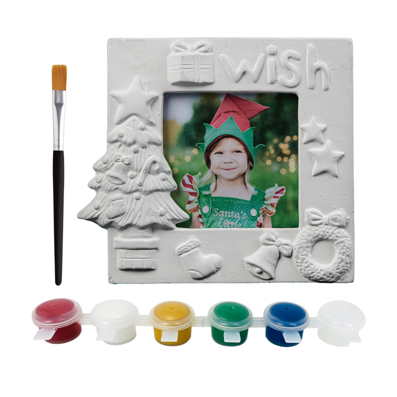 Gray Art Star Christmas Paint Your Own Ceramic Photo Frame Kit Kids Activites