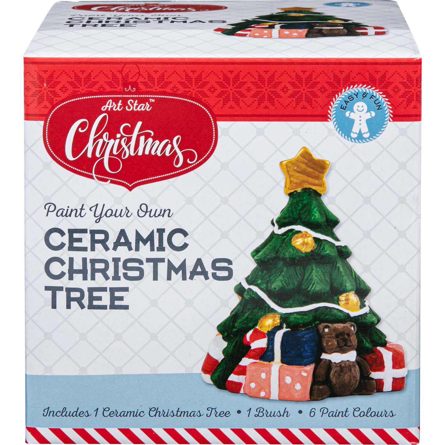 Light Gray Art Star Christmas Paint Your Own Ceramic Tree Decoration Kit Kids Activites