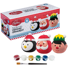 Light Gray Art Star Christmas Paint Your Own Ceramic Character Ornament Kit Kids Activites
