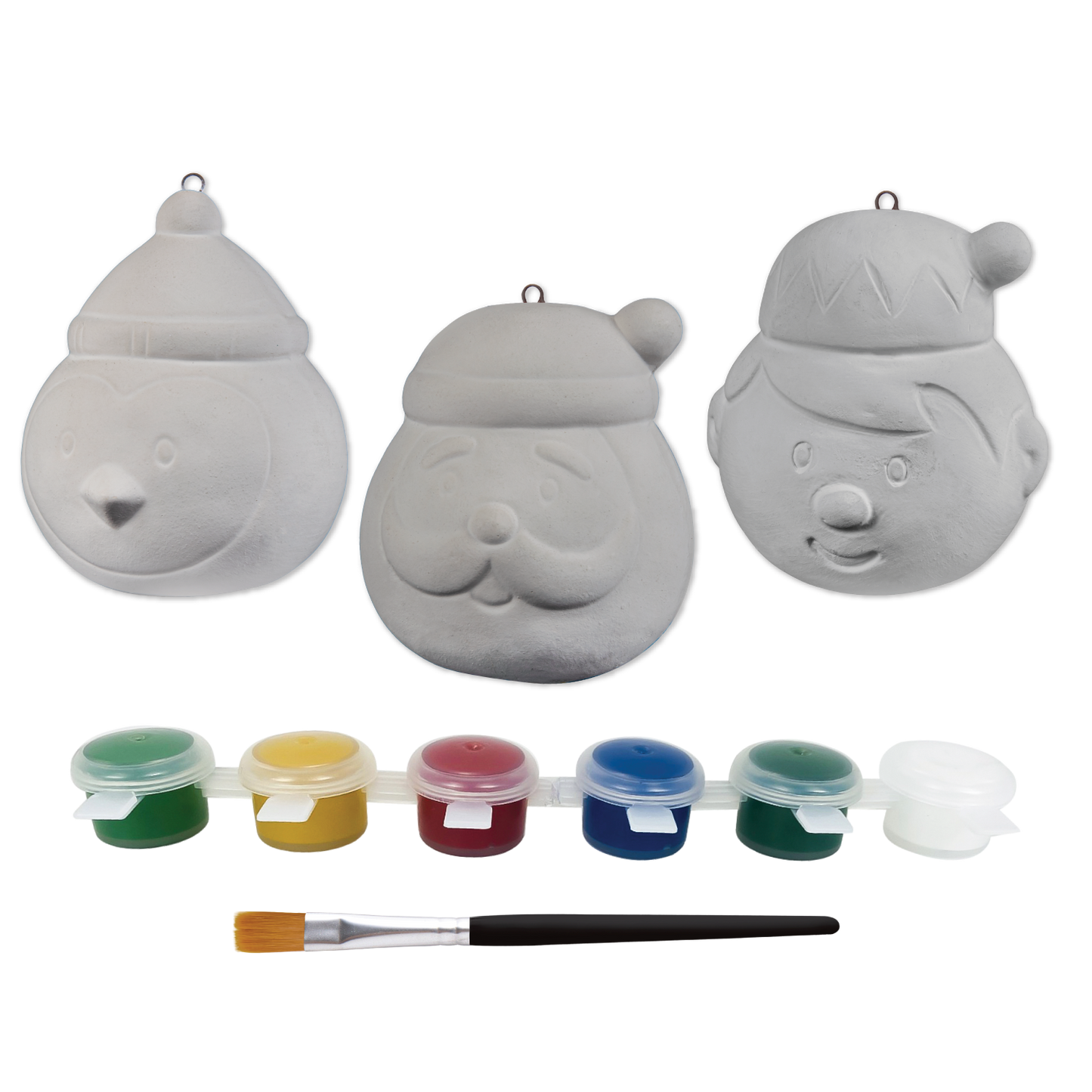 Gray Art Star Christmas Paint Your Own Ceramic Character Ornament Kit Kids Activites