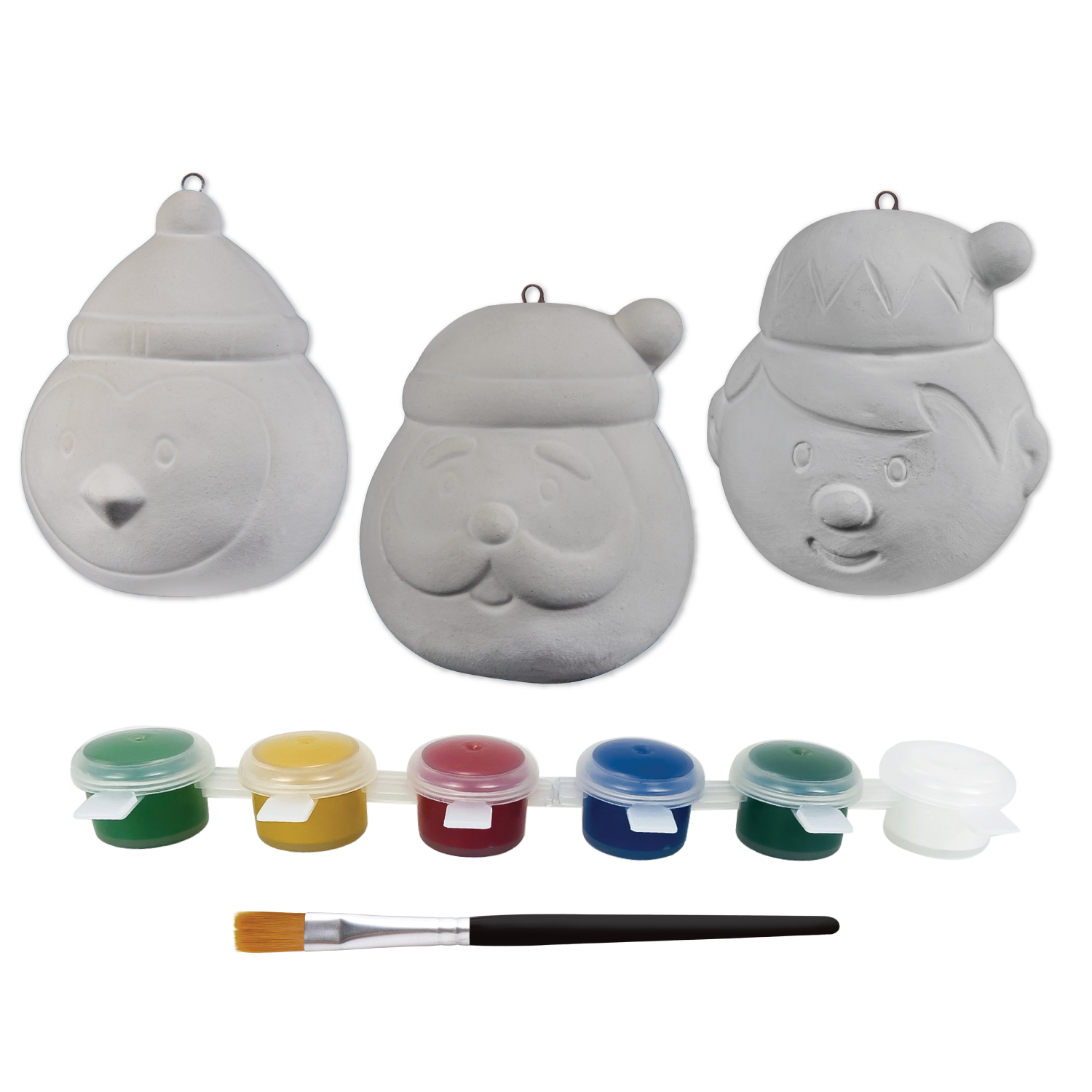 Gray Art Star Christmas Paint Your Own Ceramic Character Ornament Kit Kids Activites