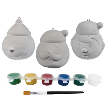 Gray Art Star Christmas Paint Your Own Ceramic Character Ornament Kit Kids Activites
