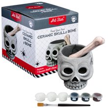 Light Gray Art Star Halloween Paint Your Own Ceramic Skull and Bone Cruicible (11.1 x 13.5 x 9.2cm) Kids Activites