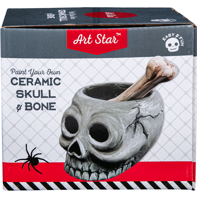 Dark Slate Gray Art Star Halloween Paint Your Own Ceramic Skull and Bone Cruicible (11.1 x 13.5 x 9.2cm) Kids Activites