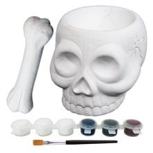 Light Gray Art Star Halloween Paint Your Own Ceramic Skull and Bone Cruicible (11.1 x 13.5 x 9.2cm) Kids Activites