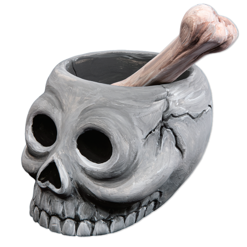 Dark Gray Art Star Halloween Paint Your Own Ceramic Skull and Bone Cruicible (11.1 x 13.5 x 9.2cm) Kids Activites